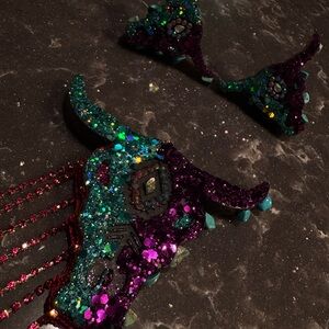 Colorful Glitter Key & Card Holder